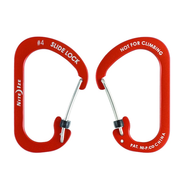 2023 Nite Ize Slidelock Carabiner Aluminum #4, Orange